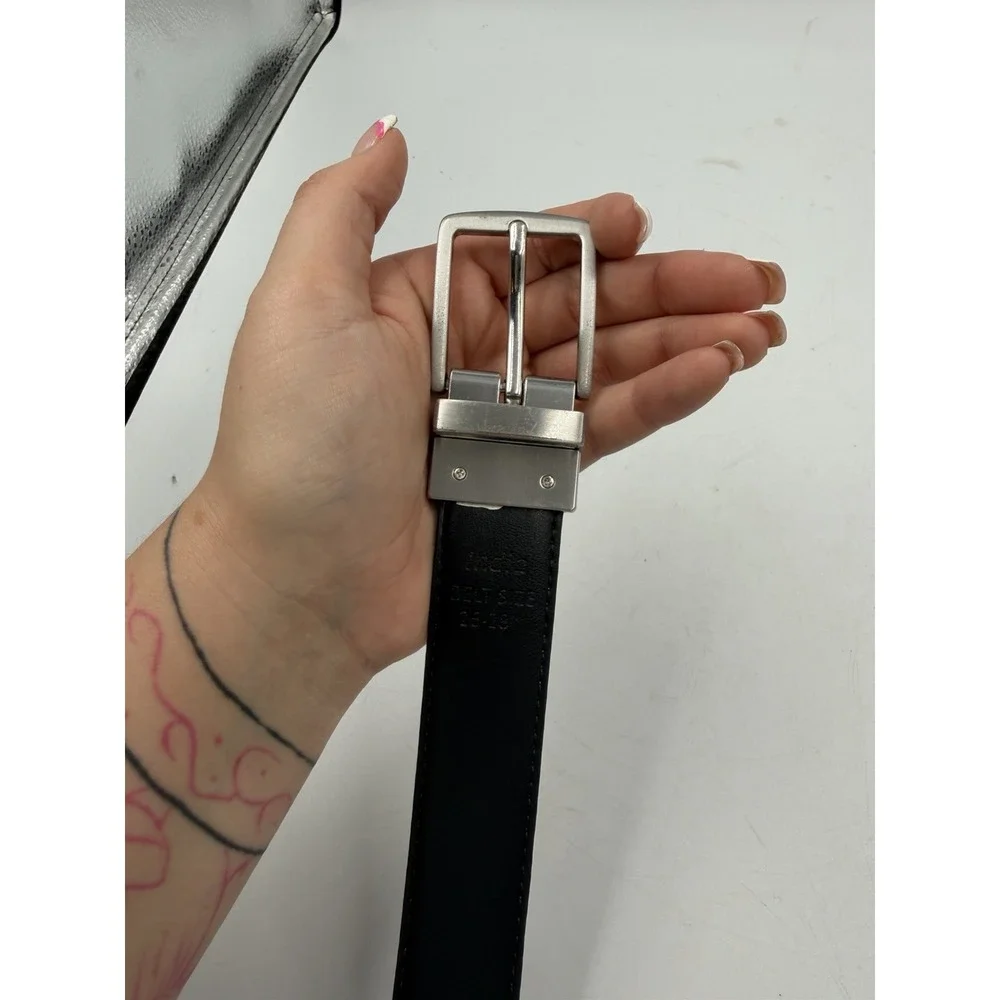 Steve Madden Men's Solid Brown/Black Dress Belt 26-28